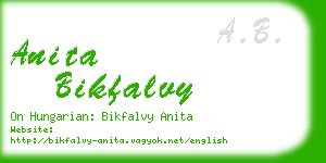 anita bikfalvy business card